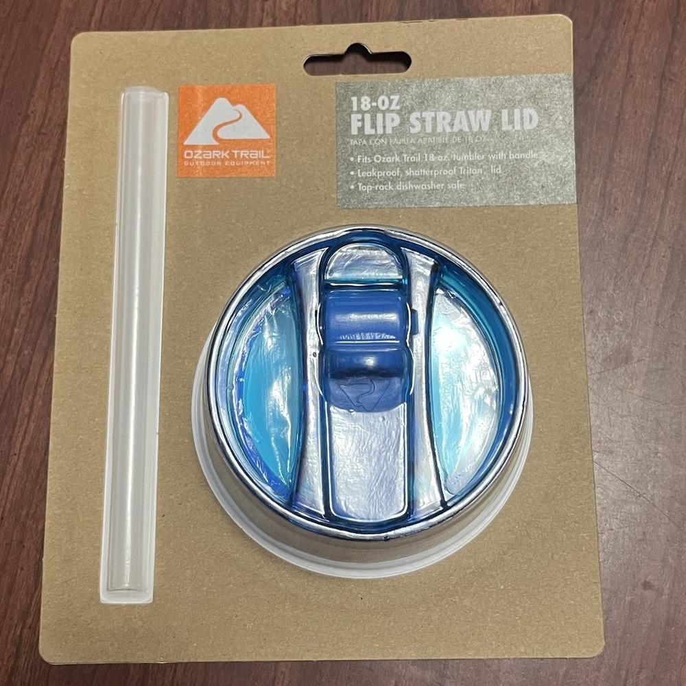 Ozark Trail New Electric Blue Fits Flip Straw Lid With Handle for 18oz Tumbler